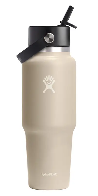 Trinkflasche Travel Wide Flex Deckel Strohhalm 945ml oat