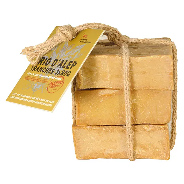 Trio savon d'Alep 5% laurier - Tranches 3x80g