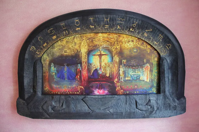Triptychon "Gral" Holzrahmen + Bild