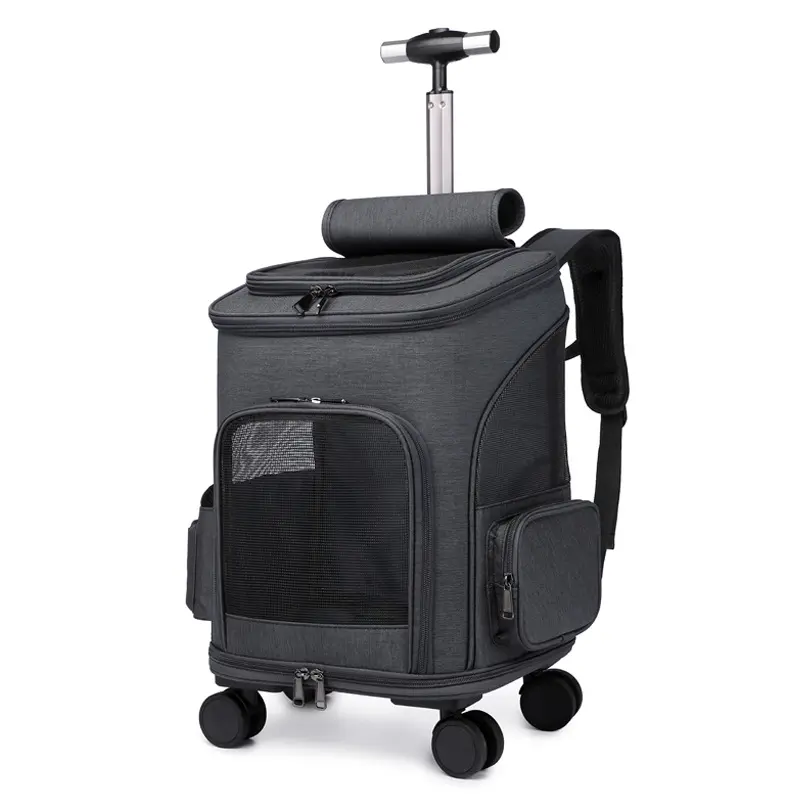 Trolley-Rucksack für Haustiere mit Sichtfenster