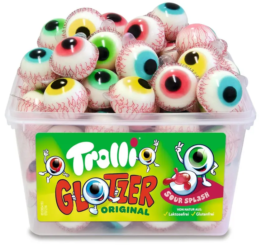 Trolli Glotzer Sour Splash 18 g Fruchtgummi saure Füllung