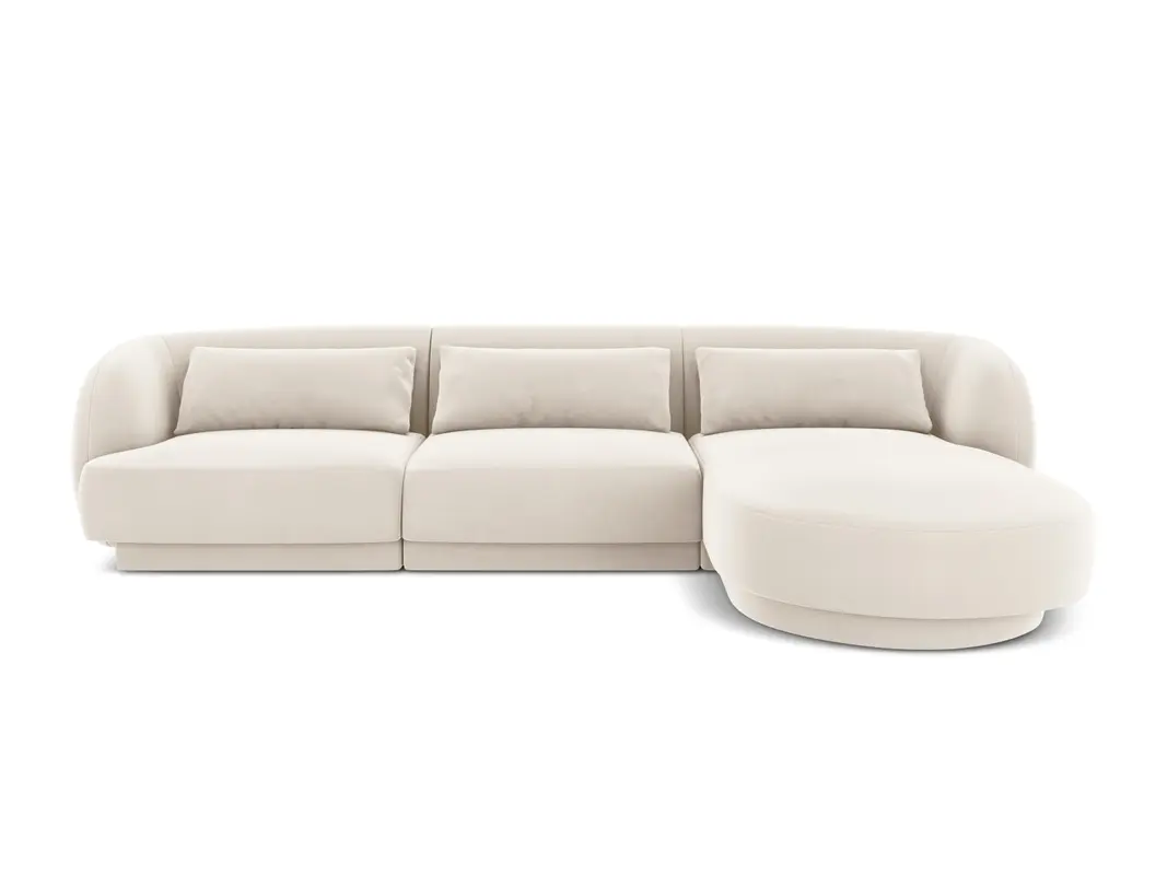 Tulum Velour Ecksofa rechts 4 Sitzer 156cm