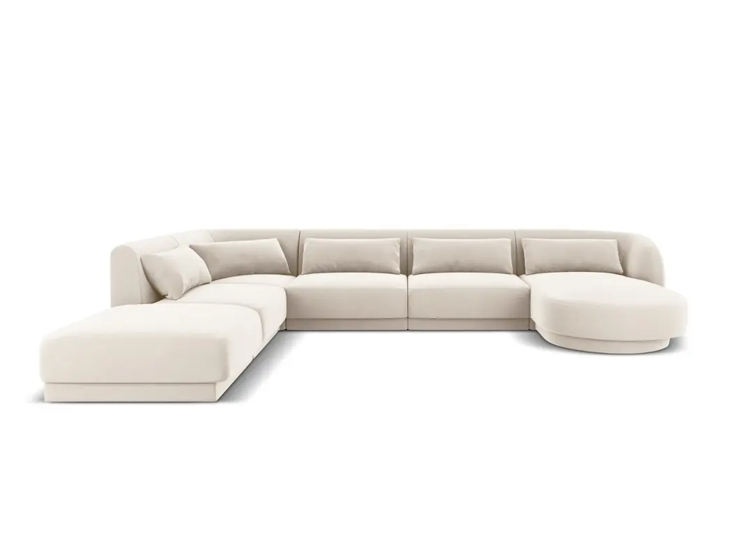 Tulum Velour Panoramic Ecksofa links 6 Sitzer 255cm