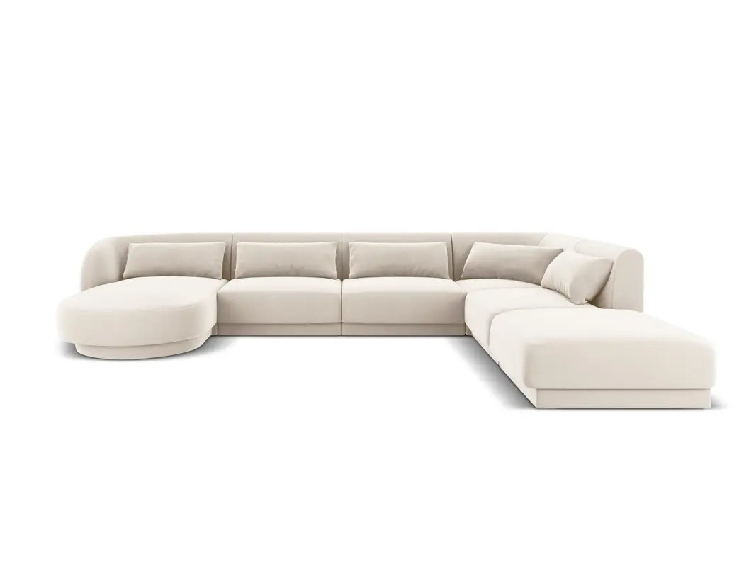 Tulum Velour Panoramic Ecksofa rechts 6 Sitzer 255cm