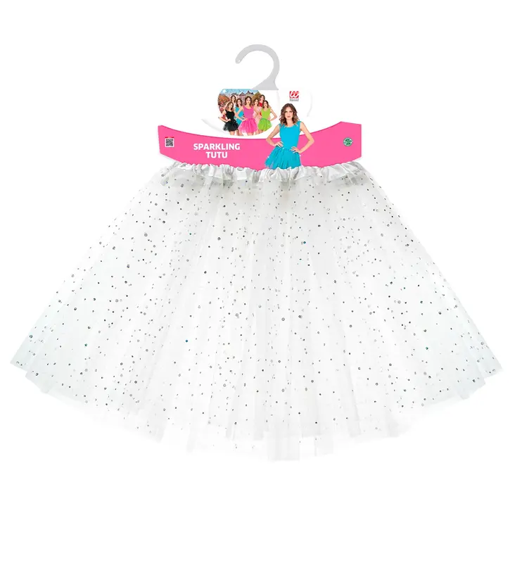 Tutu weiss giltzernder Stoff