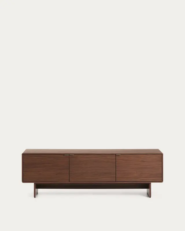 TV-Möbel Norlen mit 3 Türen in Nussbaumfurnier, FSC Mix Credit, 150 x 40 cm