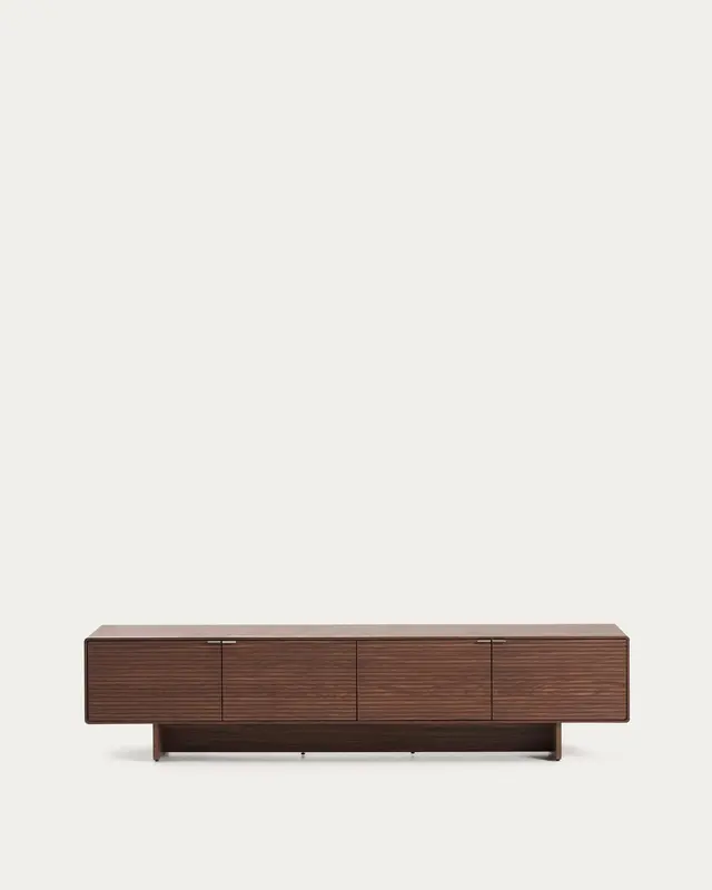 TV-Möbel Norlen mit 4 Türen in Nussbaumfurnier FSC Mix Credit 200 x 46 cm