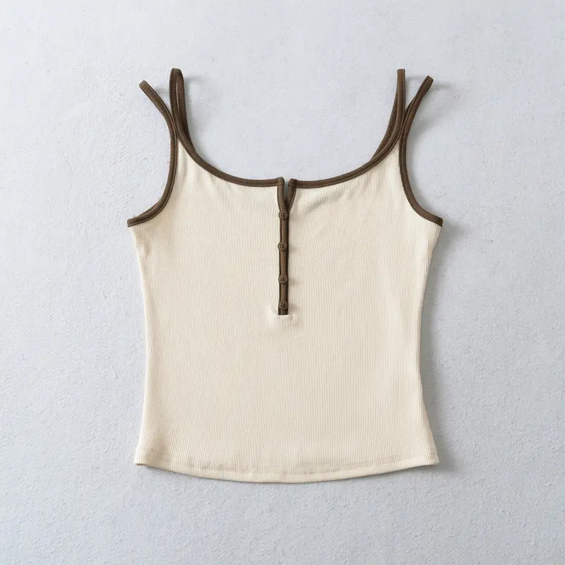 U-Boot-Neck Camisole mit Kontrastträgern