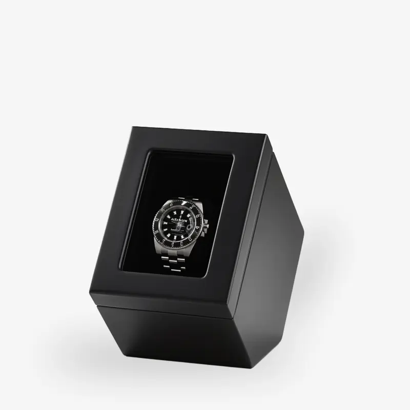 Uhrenbeweger Trapez Klein – für 1 Automatik-Uhr in edlem mattschwarzen Design