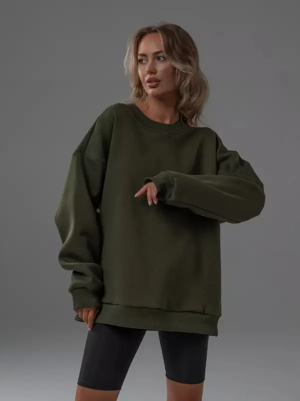 Unifarbener Oversize Pullover für Damen
