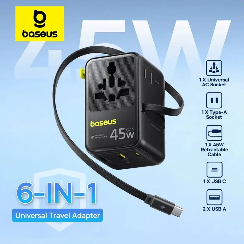 Universal-Reise-Adapter · GaN USB-C PD 65W
