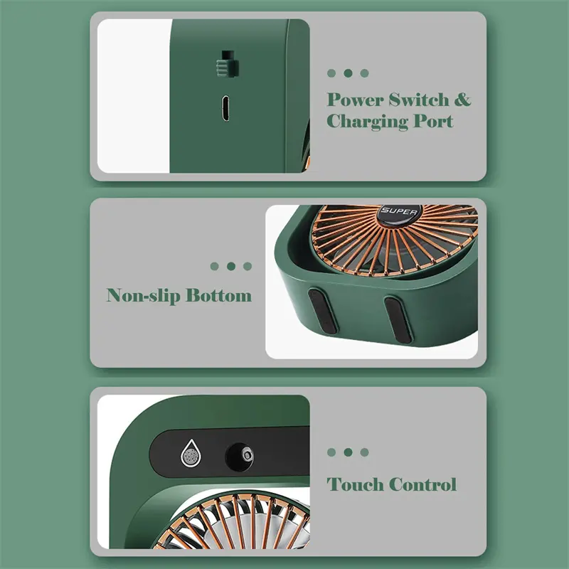 USB-Kühl- und Nebelventilator mit 3 Stufen