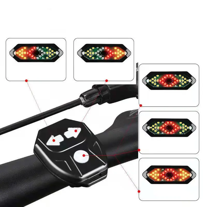 USB-Ladefähiges Rücklicht mit Blinker & Hupe