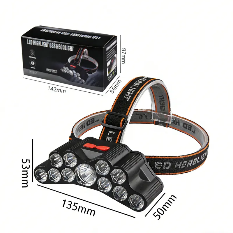 USB-LED-Stirnlampe mit 4 Modi