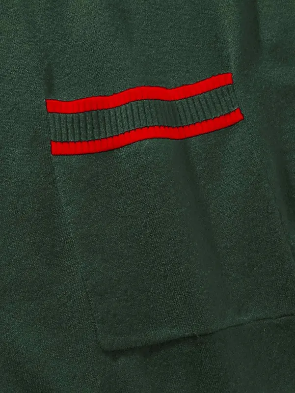 V-Ausschnitt Strickjacke mit Streifen