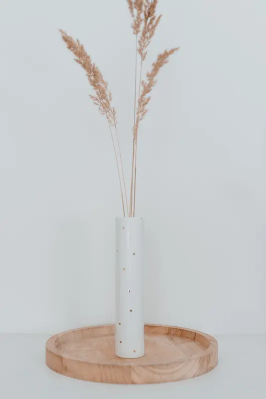 Vase aus Porzellan - Goldene Punkte - aus Echtgold