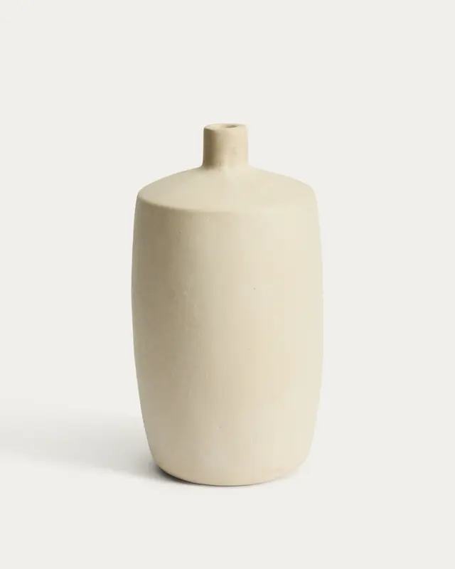 Vase Mireni aus Pappmaché in Beige Ø 39 cm