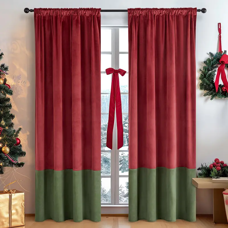 Velour-Vorhang mit Vintage-Stich