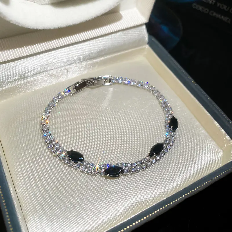 Vergoldetes Zirkon-Armband, doppellagig