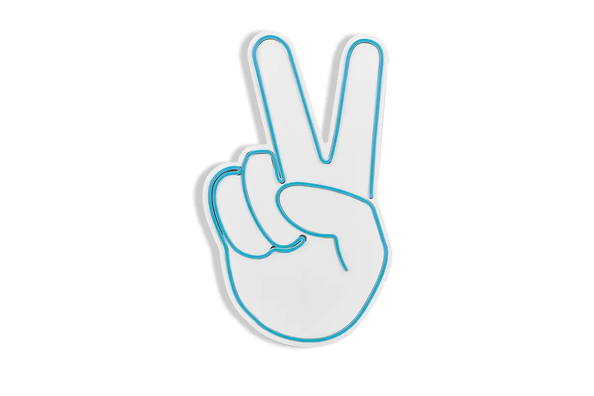 Victory Sign Wandleuchte - Blau
