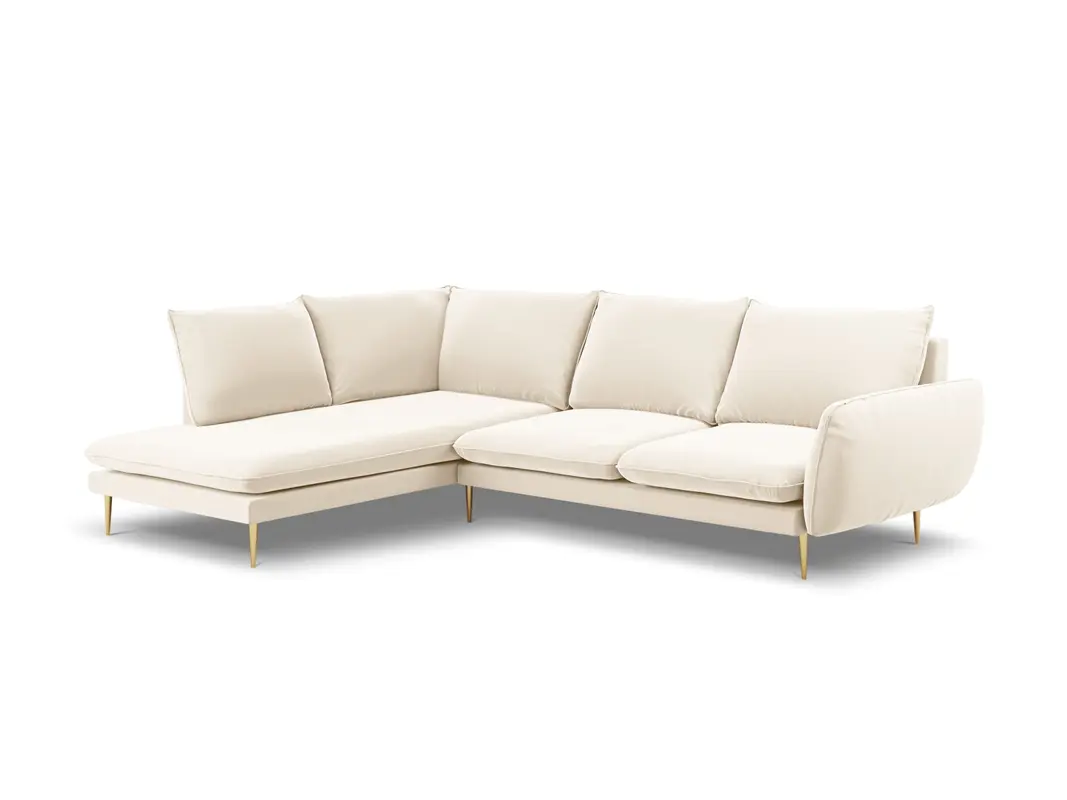Vienna Velour Ecksofa links 6 Sitzer 185cm