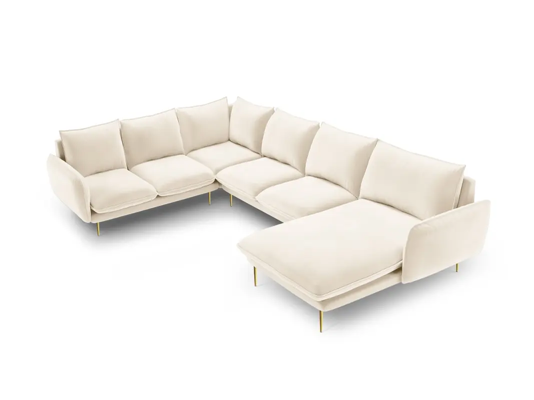 Vienna Velour Panoramic Ecksofa links 7 Sitzer 235cm