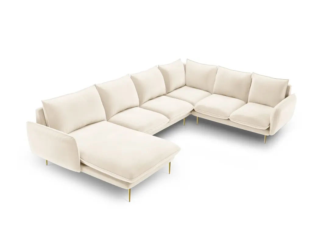 Vienna Velour Panoramic Ecksofa rechts 7 Sitzer 235cm