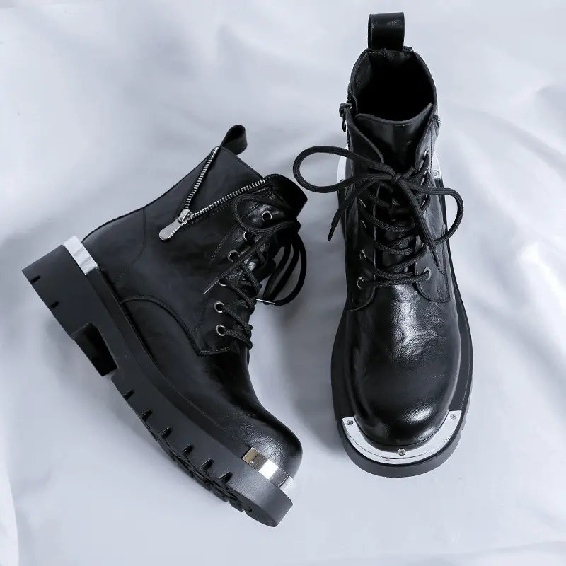 Vintage-Stiefel mit Seitenreißverschluss