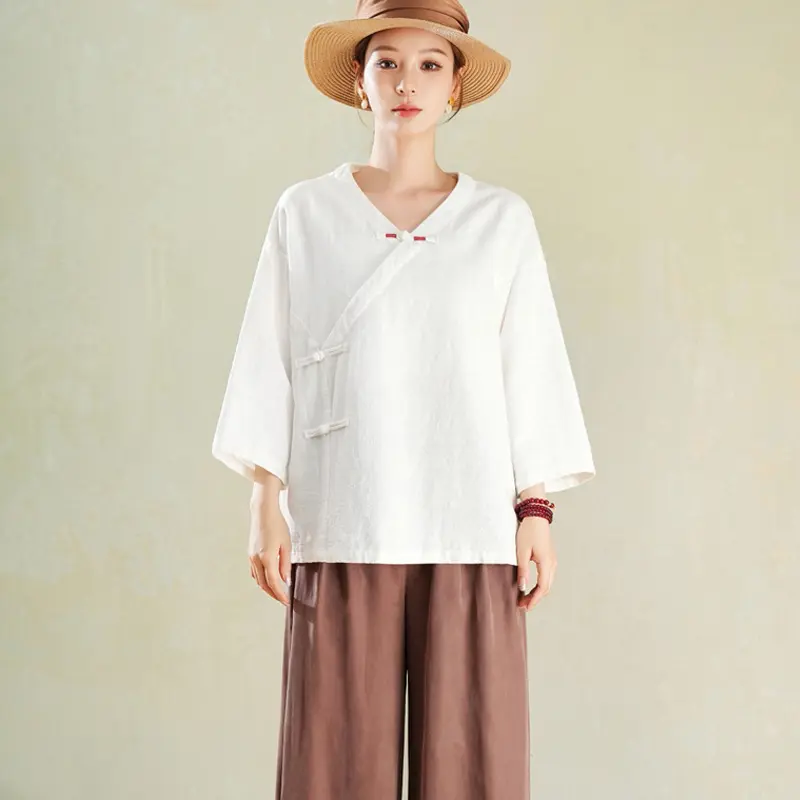 Vintage-Top mit diagonalem Verschluss