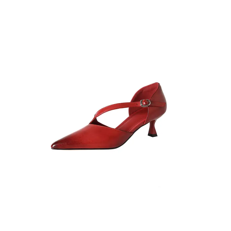 Vintage Weinrote Offene High Heels