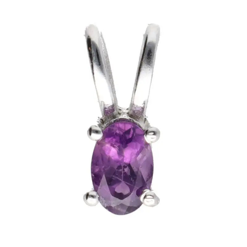 Vives de la Cortada S.L - Amethyst-Anhänger Oval Mini aus 925er Sterlingsilber