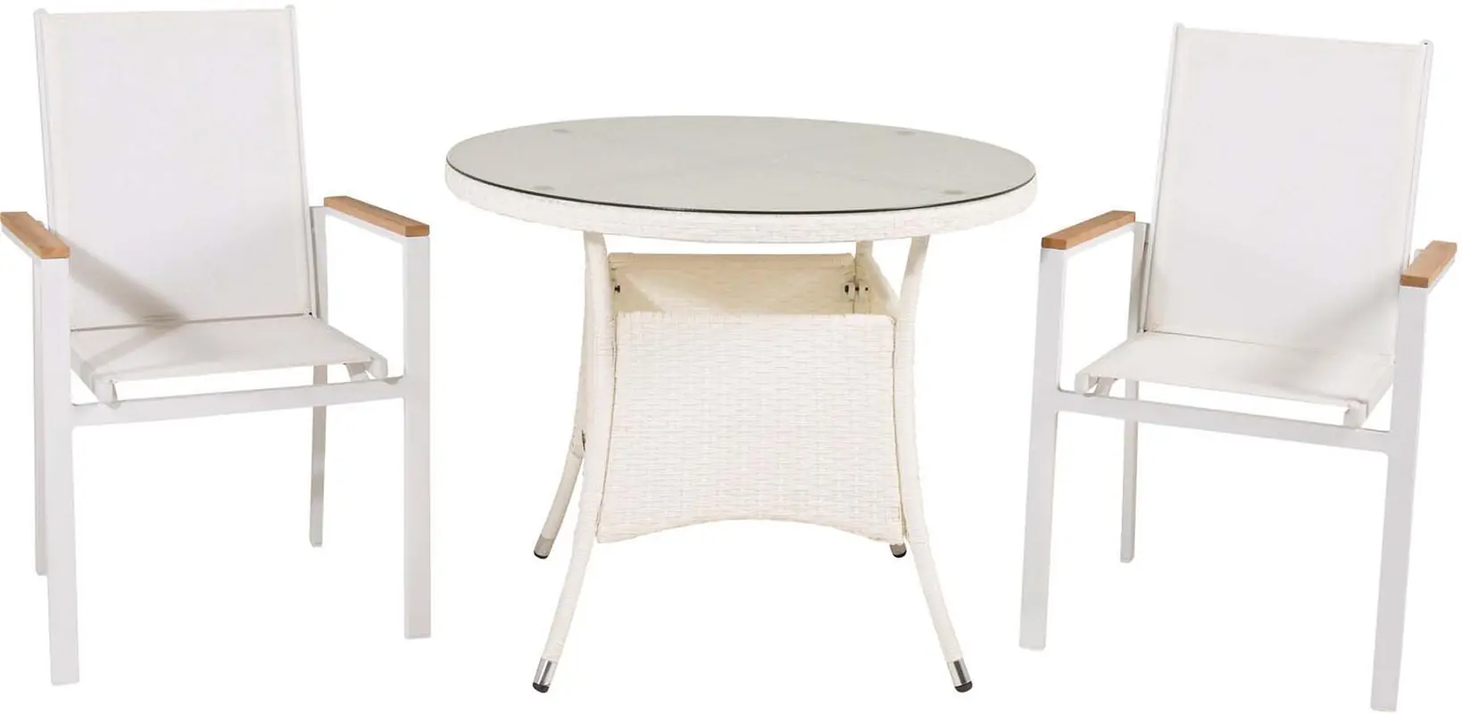 Volta Outdoor-Tischset + Texas ⌀90cm/2St.