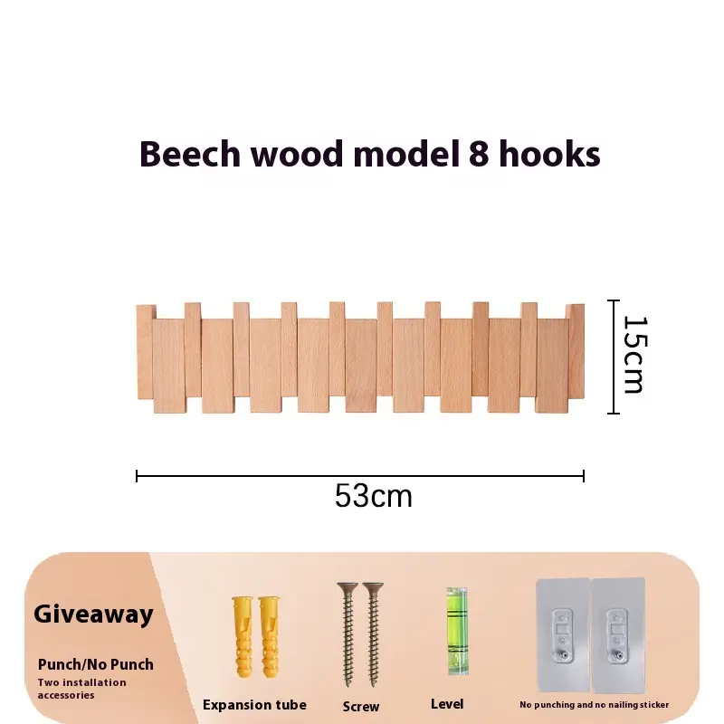Wand-Hakenleiste aus Holz