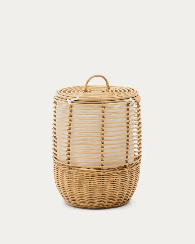 Wäschekorb Liora aus Rattan, 59 cm