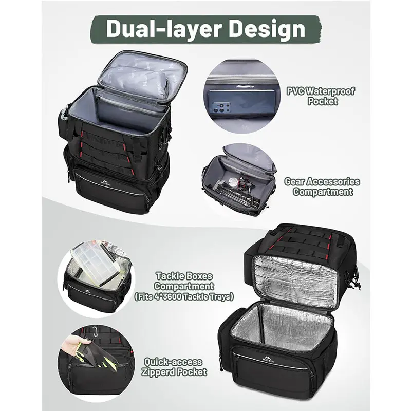 Wasserdichter Oxford-Stoff Angelrucksack