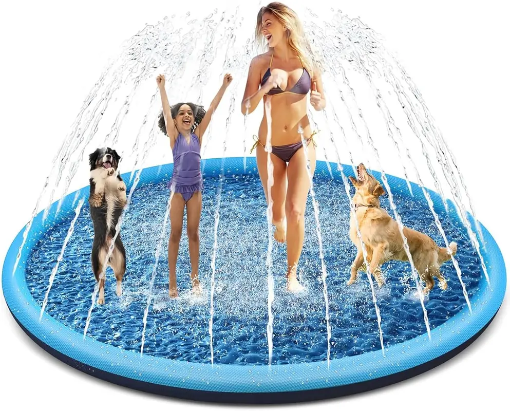 Wassersprinkler Splash Pad mit Antirutschfunktion (200cm), blau-200cm