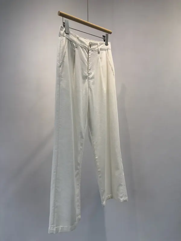Weisse Wide-Leg Jeans aus Lyocell-Faser
