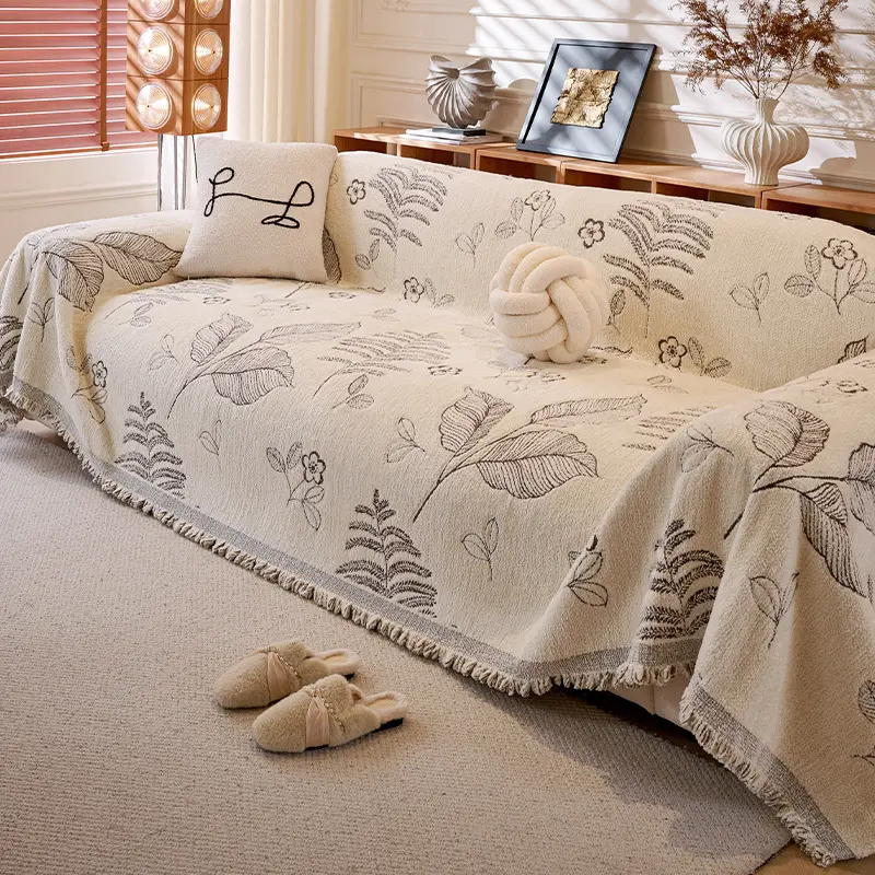 Winter Plüsch Chenille Sofaüberwurf mit Blumenmuster