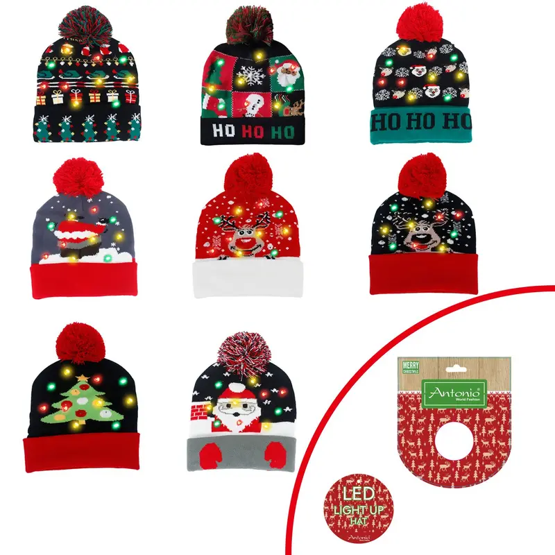 Wintermütze für Kinder leuchtende LED Weihnachten