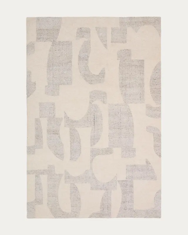 Wollmix-Teppich Norela mit Jacquard-Muster, grau 300 x 200 cm