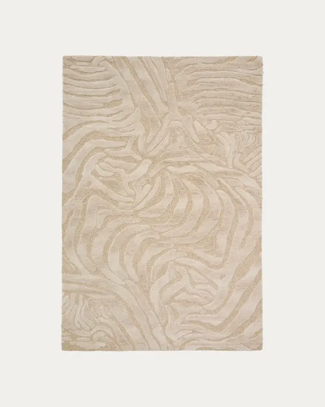 Wollteppich Tribet mit Jacquard-Zebramuster 160 X 230 cm