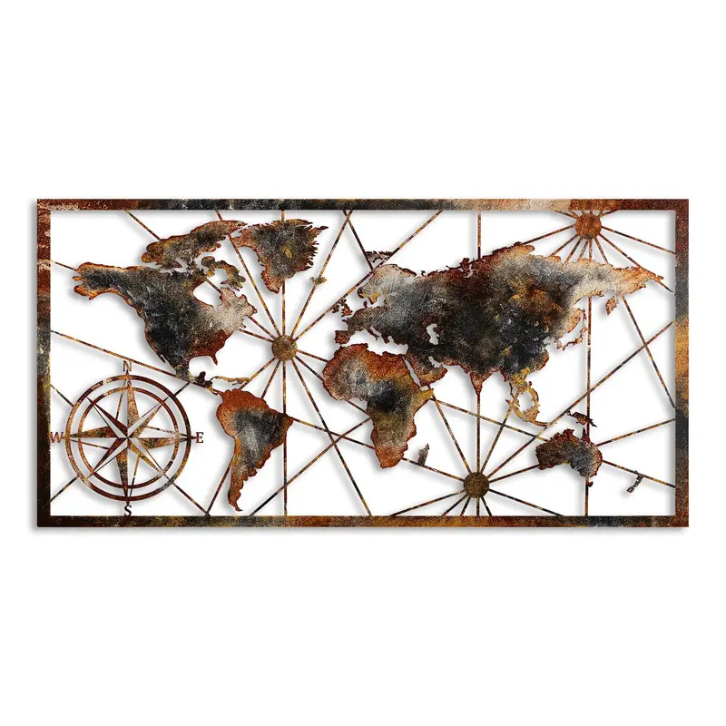 World Map Large Wanddeko - Mehrfarbig