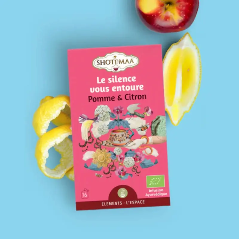 Zen'Arôme - Bio-Kräutertee Wellness-Infusion – Apfel & Zitrone – 16 Teebeutel