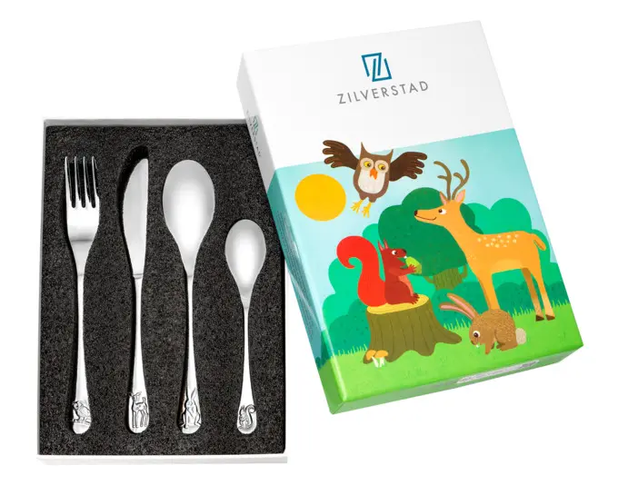 ZILVERSTAD Kinderbesteck Waldtiere 4-teilig