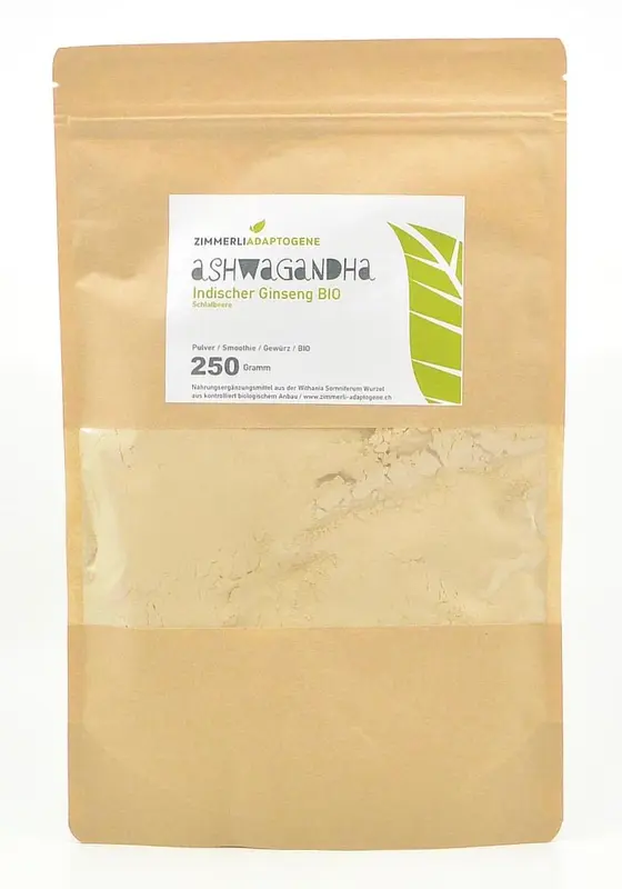 Zimmerli Adaptogene – Ashwagandha Pulver Bio – Energie, Stressabbau & innere Ruhe